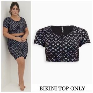 Torrid Black and Purple Bikini Top